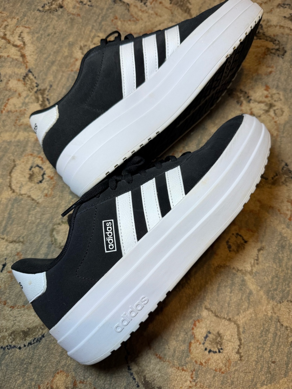 Adidas Black & White Platform Sneakers